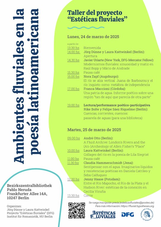 Workshop "Ambientes fluviales en la poesía latinoamericana" Workshop "Ambientes fluviales en la poesía latinoamericana"