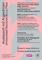 Gastvortrag und Info-Veranstaltung zum Argentinien-Austausch mit der Universidad Nacional de La Plata am 13.1.23