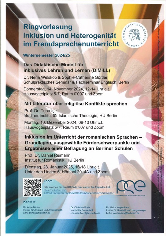 Ringvorlesung: Inklusion und Heterogenität im Fremdsprachenunterricht Ringvorlesung: Inklusion und Heterogenität im Fremdsprachenunterricht