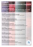 Veranstaltung: CoRoLi (Colloquium Romanistische Linguistik)