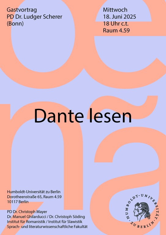 Gastvortrag "Dante lesen" von Ludger Scherer am 18. Juni 2025 Gastvortrag "Dante lesen" von Ludger Scherer am 18. Juni 2025