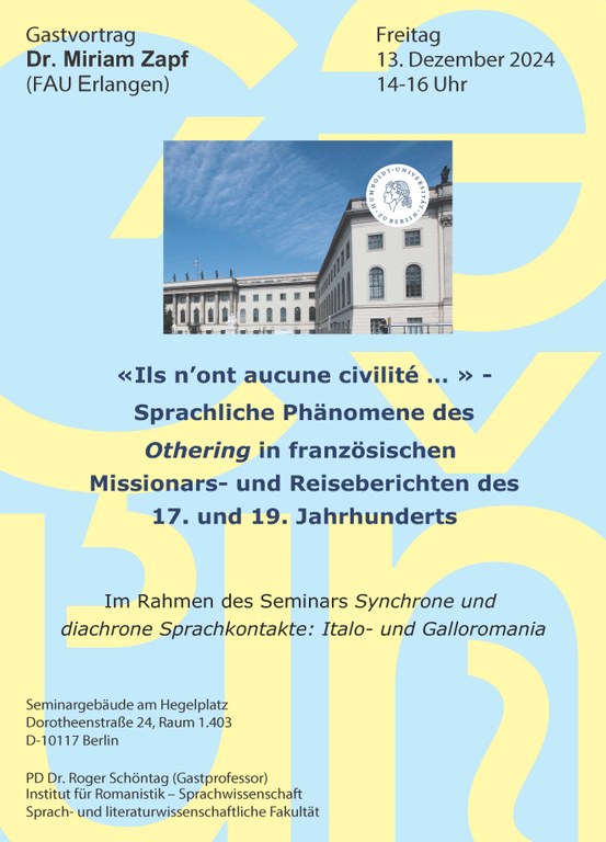Gastvortrag von Dr. Miriam Zapf am 13.12.2024 über sprachliche Phänomene des 'Othering' Gastvortrag von Dr. Miriam Zapf am 13.12.2024 über sprachliche Phänomene des 'Othering'