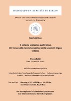 Gastvortrag von Eliana Baldi in italienischer Sprache am 15.10.2024
