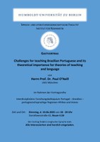 Gastvortrag von  Paul O'Neill zum Brasilianischen Portugiesisch am 10. Juni 2025