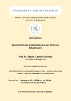 Gastvortrag von Prof. Dr. Cantone-Altıntaș am 05.11.2024