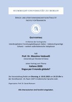 Gastvortrag von Prof. Dr. Massimo Vedovelli am 10.01.2023