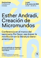 Gastvortrag der Schriftstellerin Esther Andradi zur Schaffung von Mikrowelten am 6.1.2025
