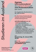 Digitaler Informationsabend zum Auslandsstudium am 16. Januar 2025