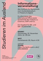Informationsabend zum Auslandsstudium für BA- und MA-Studierende am 30. November