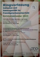 Ringvorlesung: Inklusion und Heterogenität im Fremdsprachenunterricht