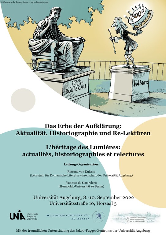 Tagung: Das Erbe der Aufklärung: Aktualität, Historiographie und Re-Lektüren – L’héritage des Lumières: actualités, historiographies et relectures Tagung: Das Erbe der Aufklärung: Aktualität, Historiographie und Re-Lektüren – L’héritage des Lumières: actualités, historiographies et relectures