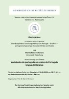 Vortrag in portugiesischer Sprache von Marília Pinheiro Pereira am 18. Juni 2024
