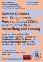 Vortrag von Marina Hertrampf zu Romain Rolland und Ehrung von Eva und Gerhard Schewe am 04. März 2025