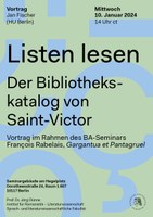 Gastvortrag von Jan Fischer am 10.1.2024: Listen lesen