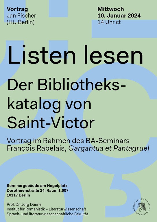 Gastvortrag von Jan Fischer am 10.1.2024: Listen lesen Gastvortrag von Jan Fischer am 10.1.2024: Listen lesen