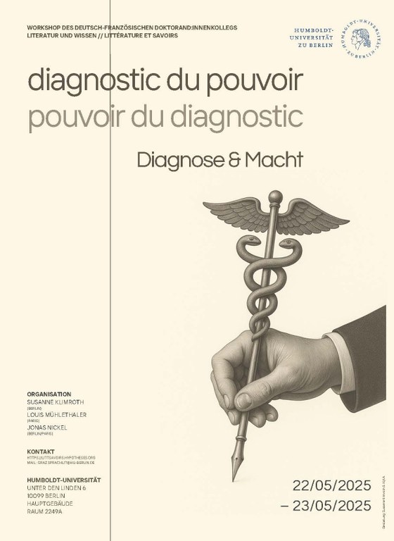 Workshop "Diagnostic du pouvoir, pouvoir du diagnostic" am 22./23. Mai 2025 Workshop "Diagnostic du pouvoir, pouvoir du diagnostic" am 22./23. Mai 2025